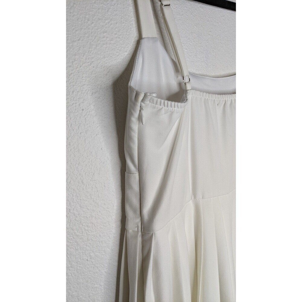 NEW~TRIXXI Cream Sleeveless Pleated Mini Dress Party Beachy Vacation M $56 - Picture 9 of 12